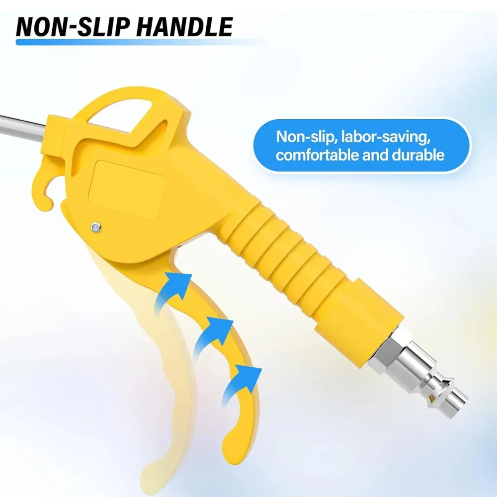 Air Blow Gun, High Flow Air Blower Gun for Compressor with Angled Bent Nozzle, Three Colors to Choose from, Long Style