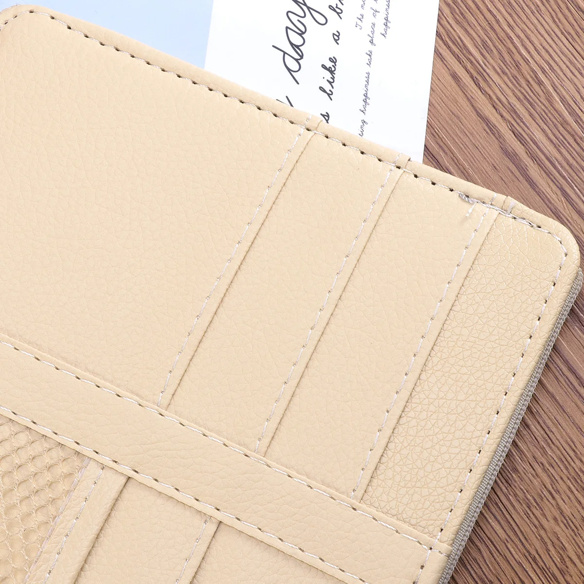 

Sun Organizer For Car Multi-Functional Storage Bag With Zipper Beige Auto Accessories Tidying Box Visor Organizer Sun Visor