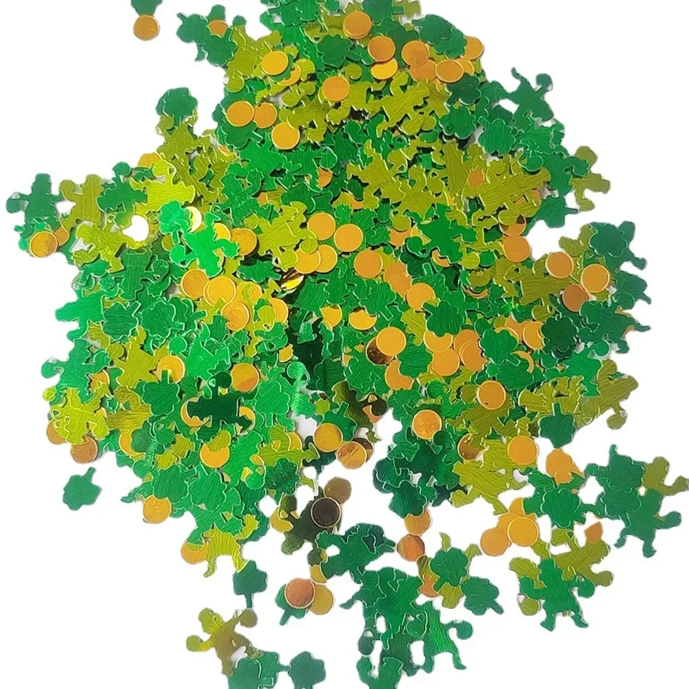 Four Leaf Clover Confetti Festival Decoration Arrangement Beer Uncle Paper Scrap Suitable For Bar DJ Disco High-Quality Confetti