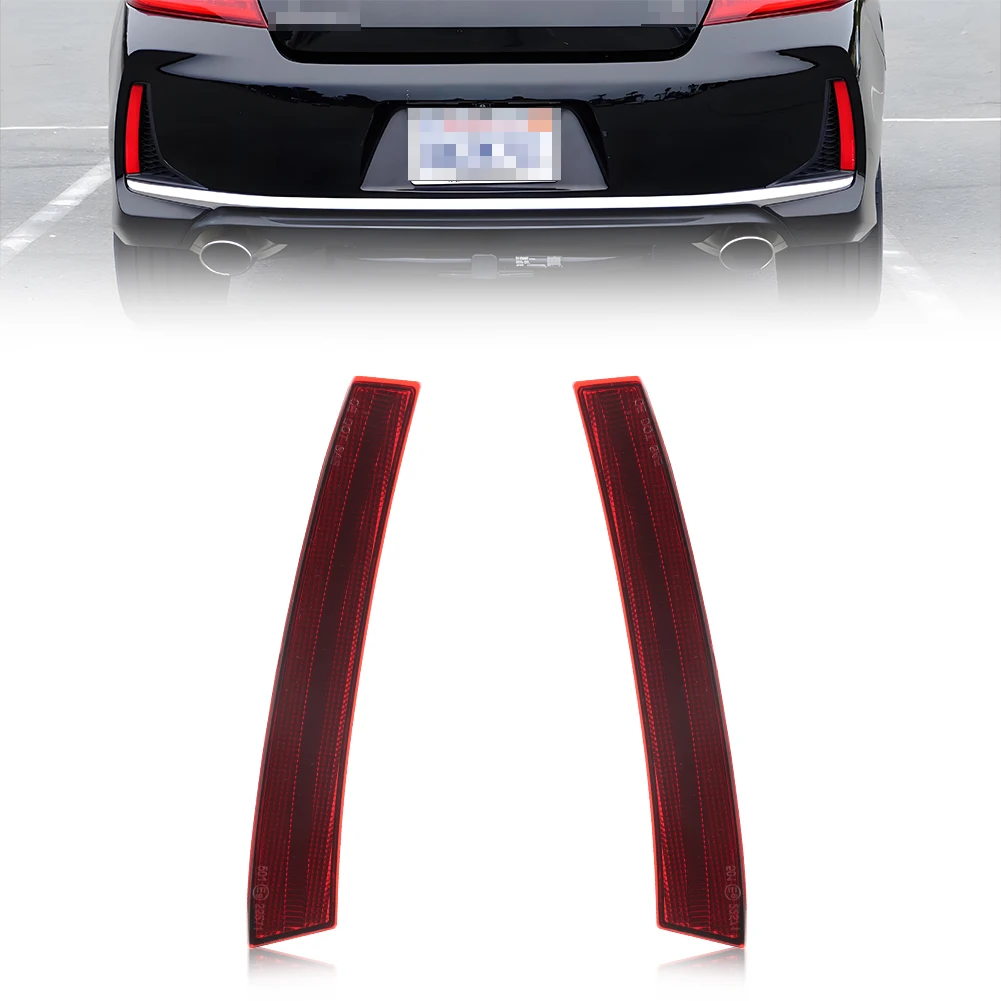 

2PCS Rear Bumper Reflector Light Brake Light Tail Light Turn Signal Light DRL Light Cover For 2016 2017 Honda Accord Coupe 2DR