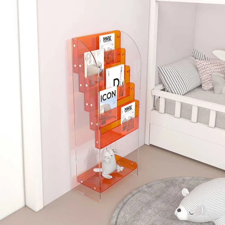 sF-Any Color Acrylic Multi-Layer Transparent Bookshelf Home Furniture Magazine Storage Display Rack for School Children's Book#