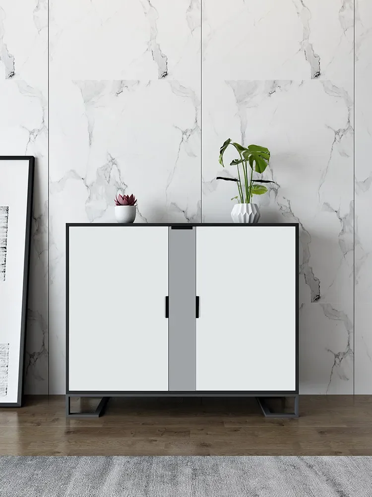 Solid Wood Modern Simple Foyer Cabinet Multi-functional Storage Light Luxury Entrance Shoe CabinetX14