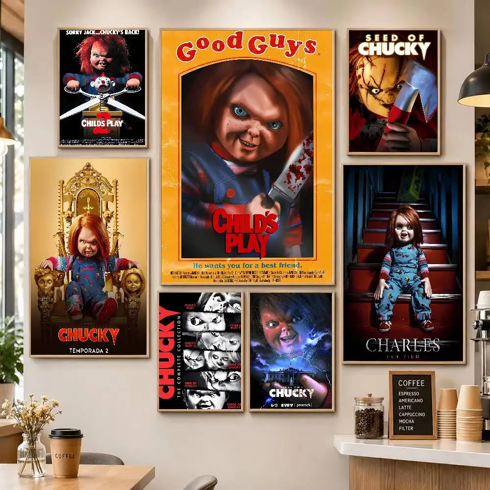 Classic Horror Movie C-Chucky Poster HD Waterproof Self-Adhesive Wall Art – Multi-Scene Use, Top Gift Pick