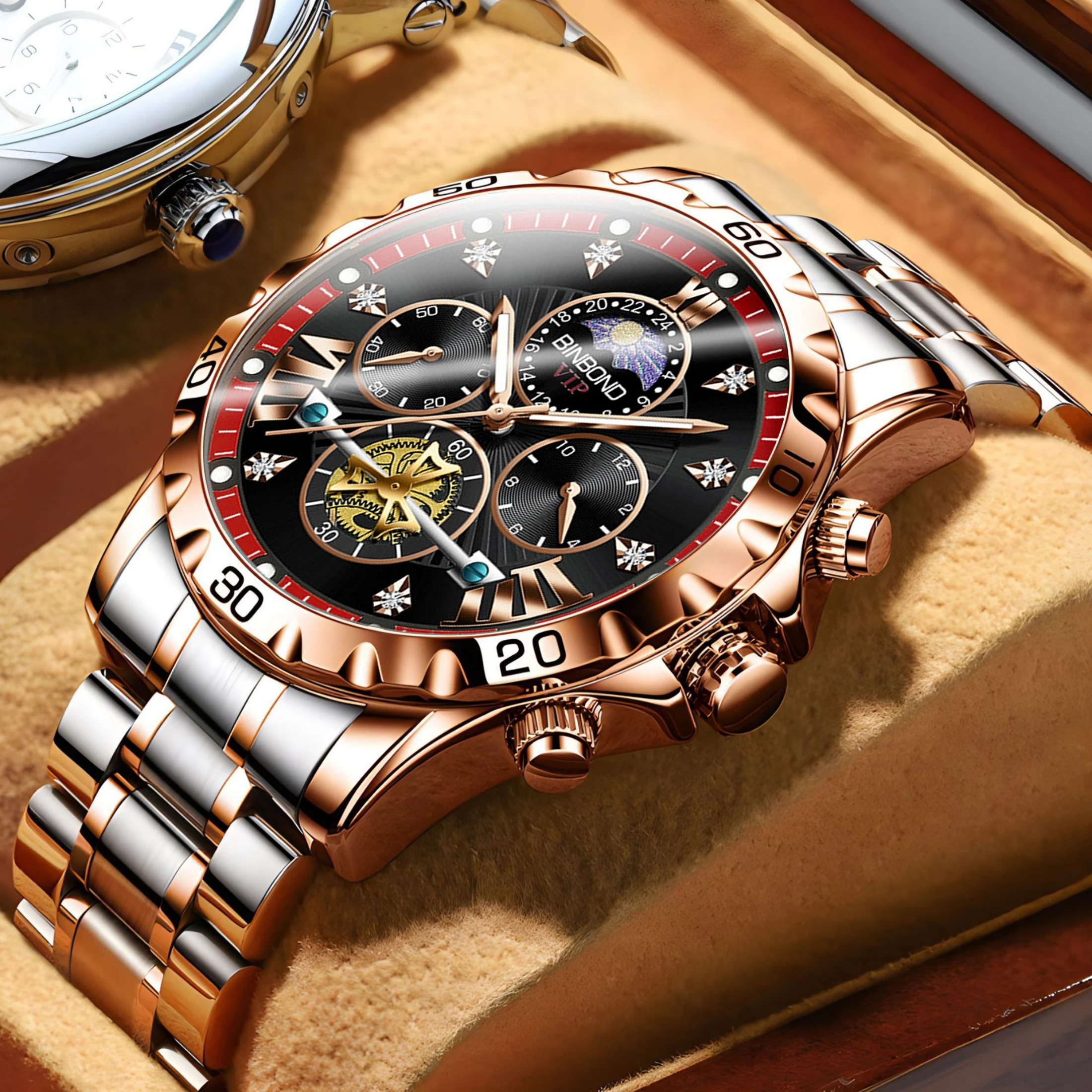 

Men's Wristwatch, Waterproof Watch, High-end Chronograph, Multifunctional Sports Quartz Watch Rhinestone Birthday Holiday Gift ﻿