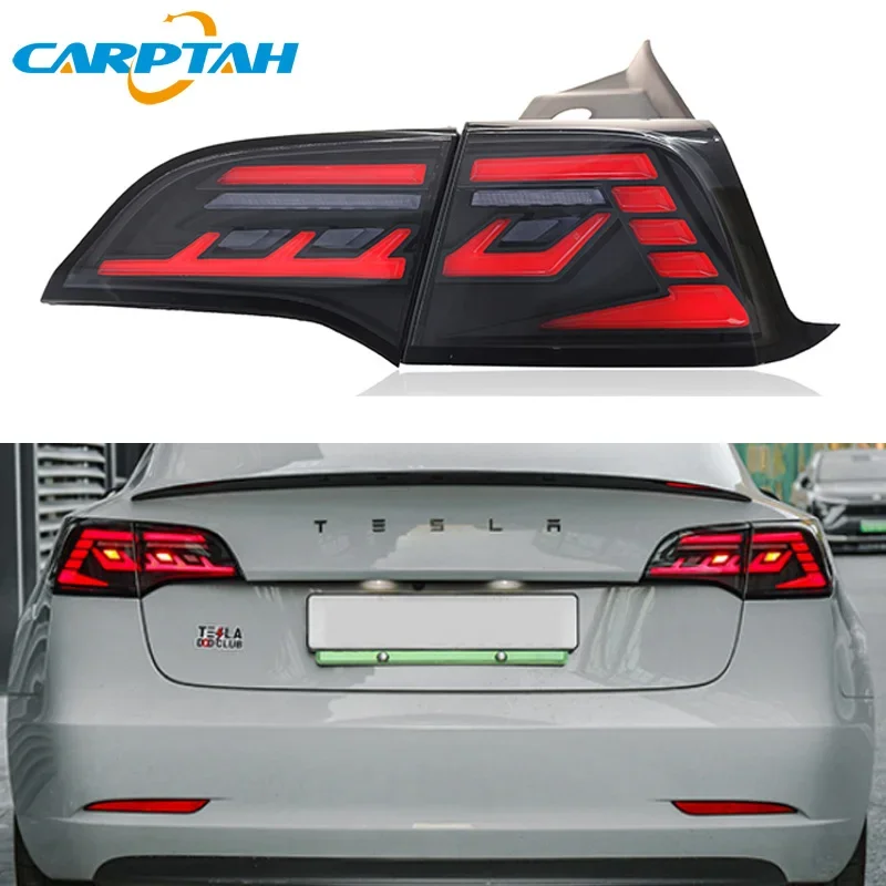 

Car LED 12V Taillight For Tesla Model 3 Model Y 2016-2021 Rear Running Lamp Brake Reverse Turn Signal Waterproof Car Accessories