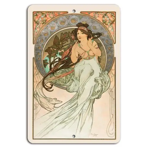 Art Nouveau Elegance: Timeless Beauty on Metal-Aluminum-tin sign