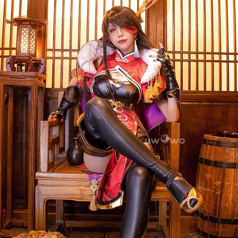 Beidou-Juego de disfraz de Cosplay Genshin Impact, trajes de Halloween, Cheongsam para mujer