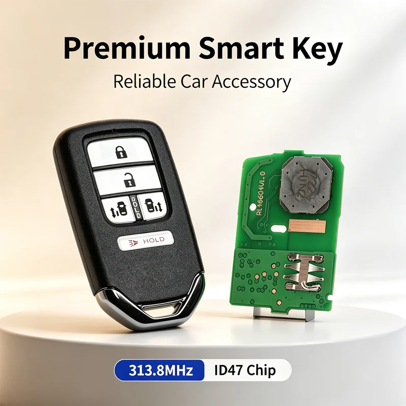 5 Button 313.8MHz FCC KR5V1X With ID47 Chip Car Smart Remote Key For Honda Odyssey 2014 2015 2016 2017 2018 2019 2020 2021 2022