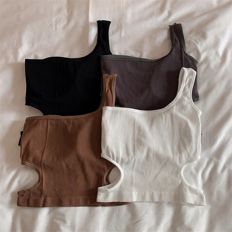 Women's Integrated Strapless Vest Top Summer Outerwear Inner Match with Chest Pad Short Base Shirt Innerwear Nylon Spandex