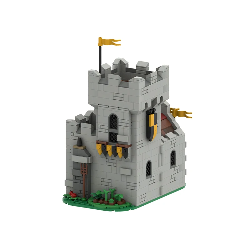 Modèle de château médiéval MOC pour enfants, tour de châteaux en briques de construction, garder la technologie modulaire, assembler des jouets imbibés, cadeaux de vacances