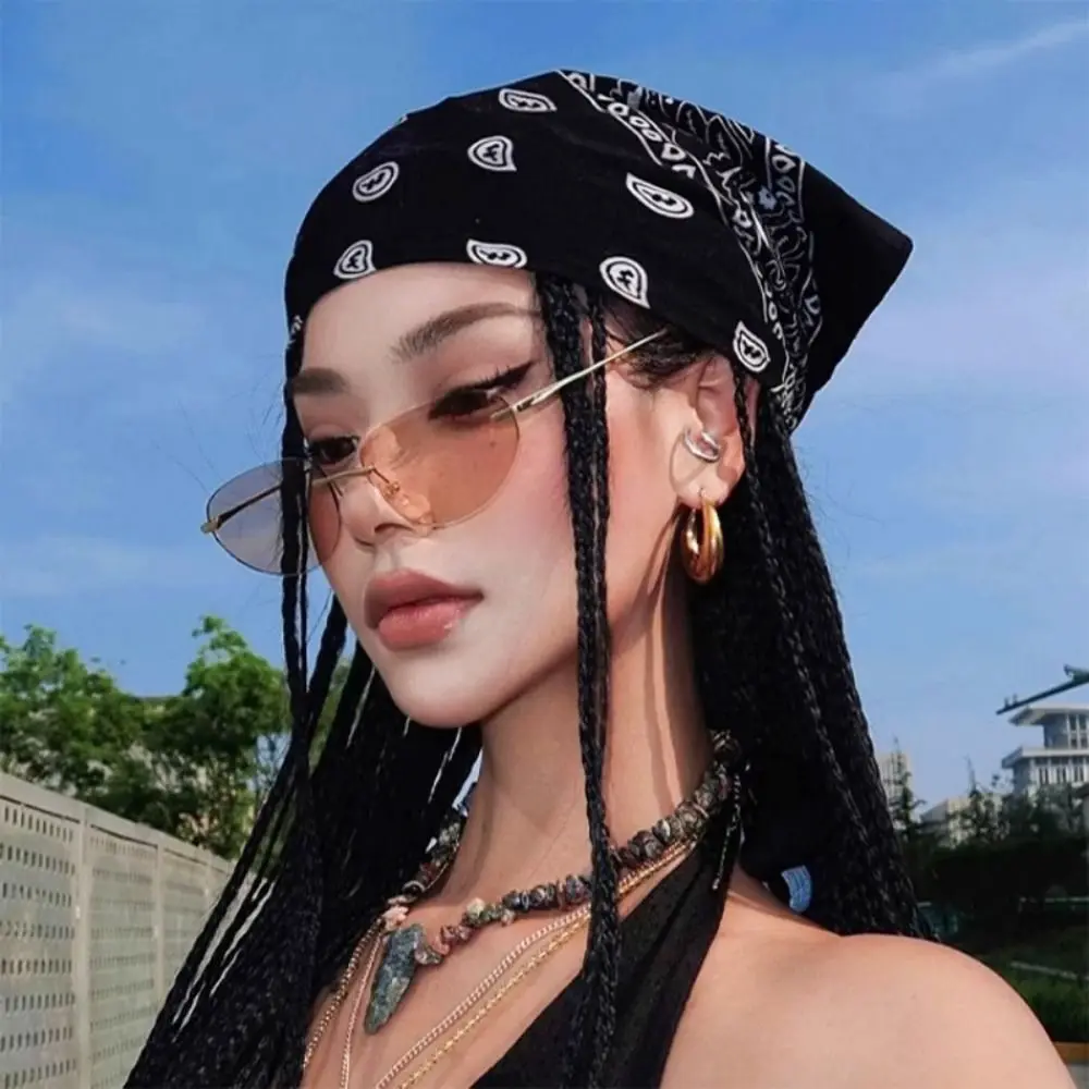 

Элегантный милый тюрбан с принтом Y2k, универсальный платок с принтом звезды, повязка на голову, шейный платок, маленький квадратный шарф, пляжный