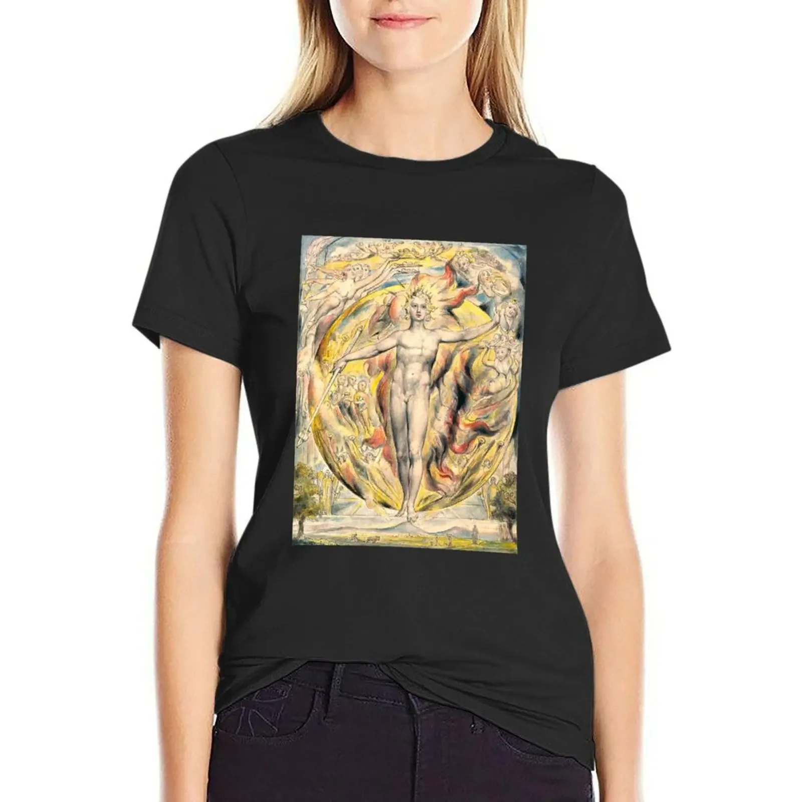 

HD The Sun at His Eastern Gate, by William Blake HIGH DEFINITION Original colors T-Shirt tops customizeds tight shirts for Women