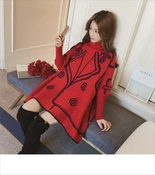 Sweater Cloak Women Femme Autumn Winter New Korean Of The Long High Collar Loose Cape Pullover Female Bat Shirt Poncho