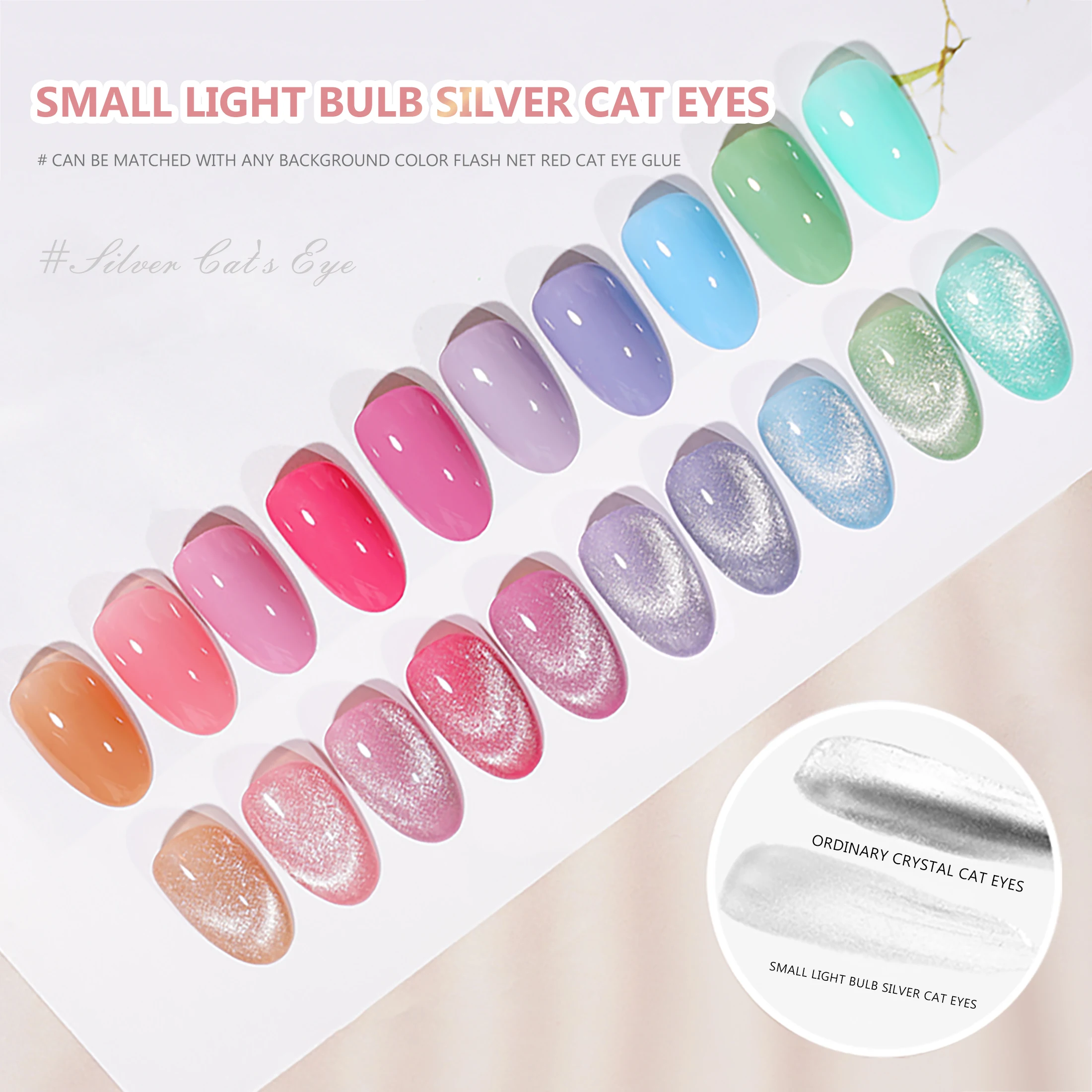 RS NAIL White Bulb Crystal Cat Eye Nail Gel per unghie Art Decoration Polish Gel Flash Super Bright può essere utilizzato su qualsiasi colore