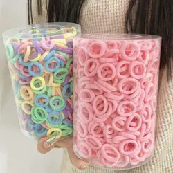 200 adet kadın kızlar renkli naylon elastik saç bantları at kuyruğu tutun küçük saç kravat lastik bantlar Scrunchie saç aksesuarları