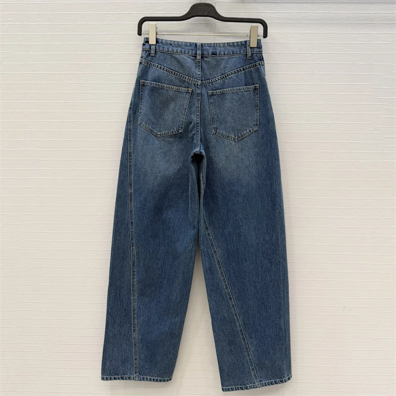 Women's jeans New low waisted cotton straight leg pants for the summer of 2026 Asymmetric slim fit women's pants y2k Denim pants