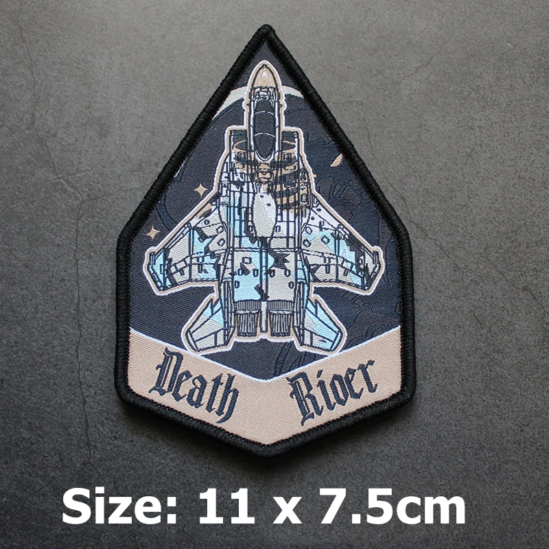 トップガンF18 F14戦闘機刺繍パッチSU27 MIG 29 ブームH-6K J20 J15