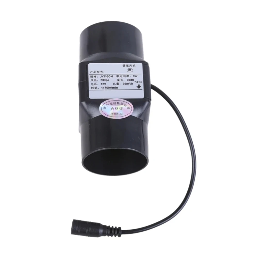 12V Inline Duct Exhaust Fan 6W with Quiet Operation for Effective Air Removal in Bathrooms Chicken Coops and Indoor Areas