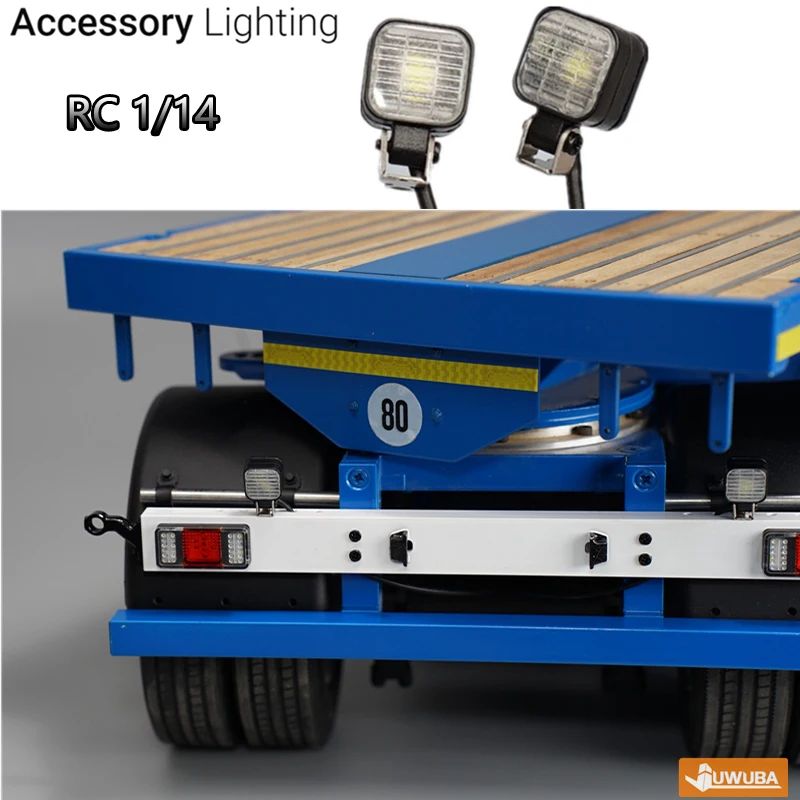 

D-02 RC LED Width Light Square Spotlight Lamp For Tamiya 1/14 RC Tractor Truck 770S FH16 Trailer LED Auxiliary Lighting Diy