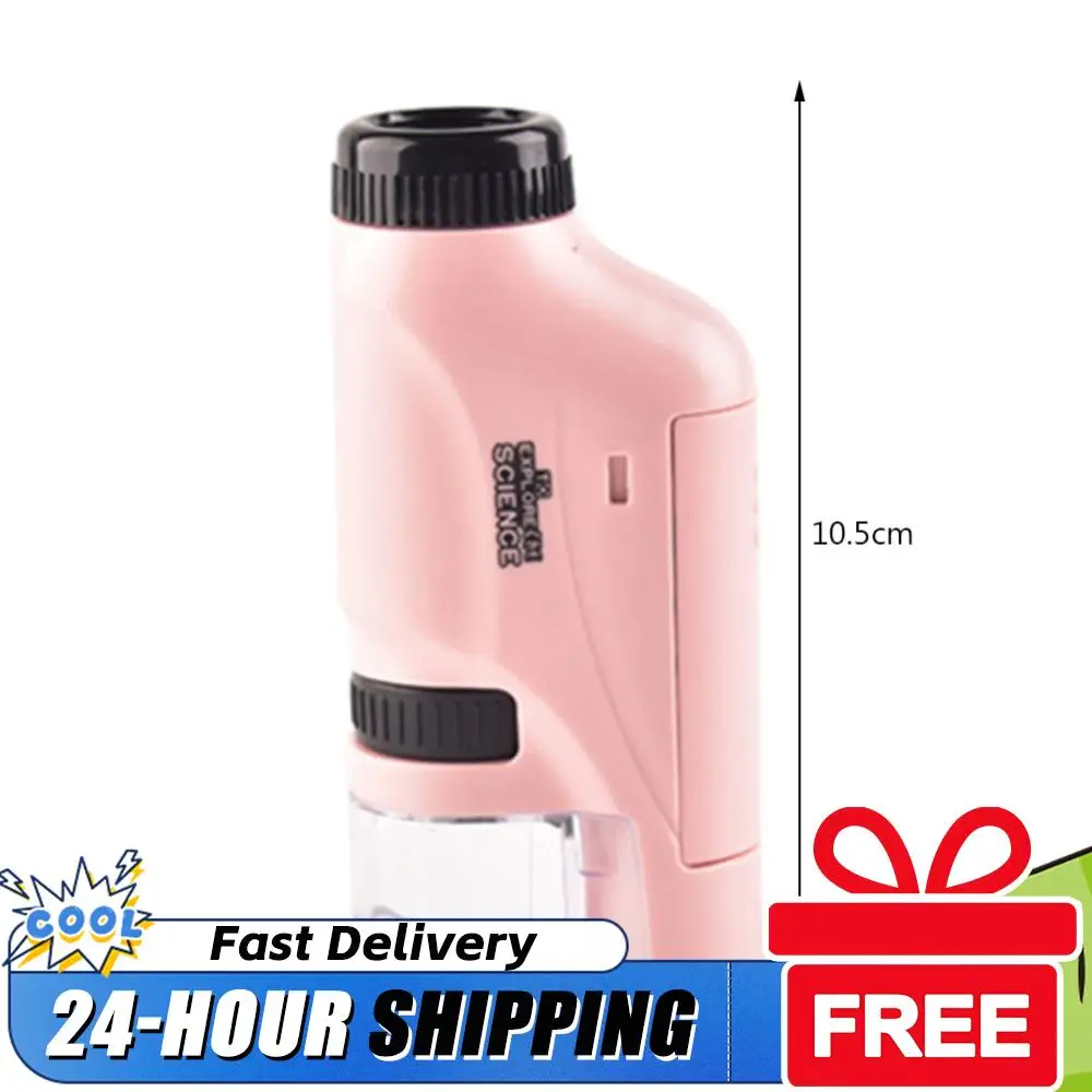 ハンドヘルドポケット顕微鏡 60-120X 電気顕微鏡 教育科学顕微鏡 電池式 観察学習用