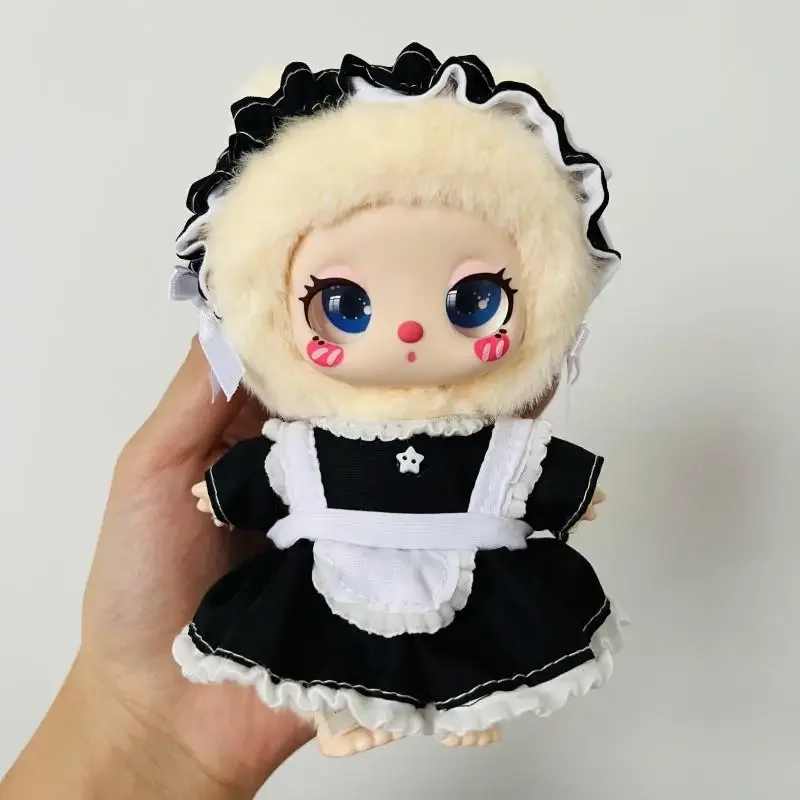 Mini Doll'S Clothes Outfit Accessories For Liila LUCKY CAT for labubu for 10cm cotton doll Maid skirt set Clothing Gift