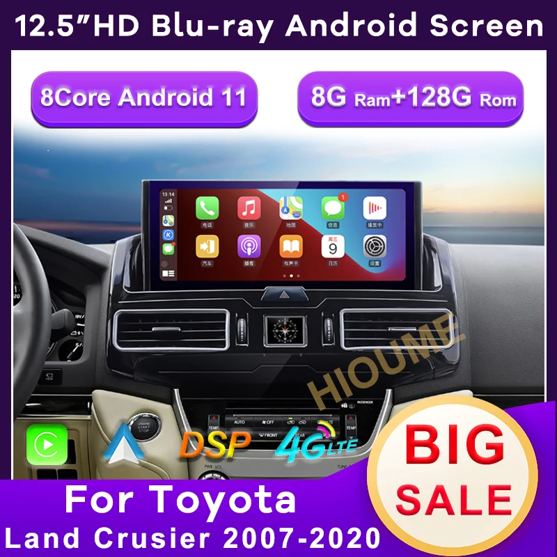 

12.5" Android 11 Anti-Glare Android Car Radio For TOYOTA LAND CRUISER 200 LC200 2007- 2020 GPS Navigation DVD Multimedia Player