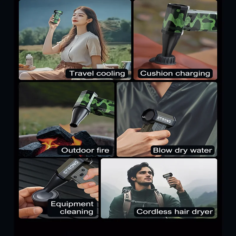 130000 Вентилятор об/мин, сильный мощный воздуходувка, очиститель пыли, зарядка типа c, 60 м/с, 8000 мАч, бесщеточный турбоструйный вентилятор, 2025 г.