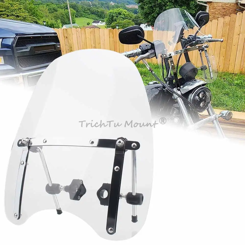 

17" Clear Motorcycle Fairing Windscreen Windshield Deflector For Harley Honda Yamaha Suzuki Victory Indian Triumph Ducati