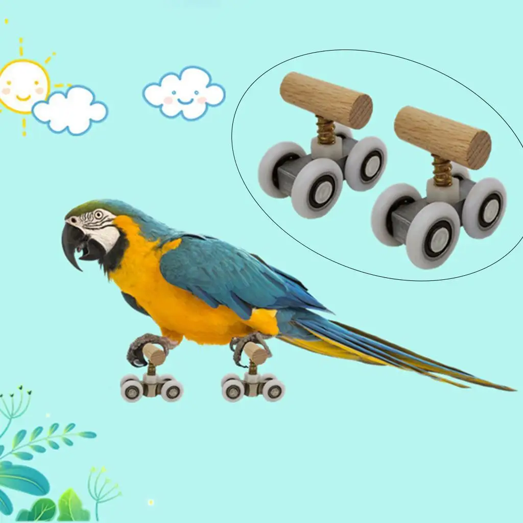 Parrot Mini Roller Skates Toys Small Bird Lovebird Education Toy Adjustable