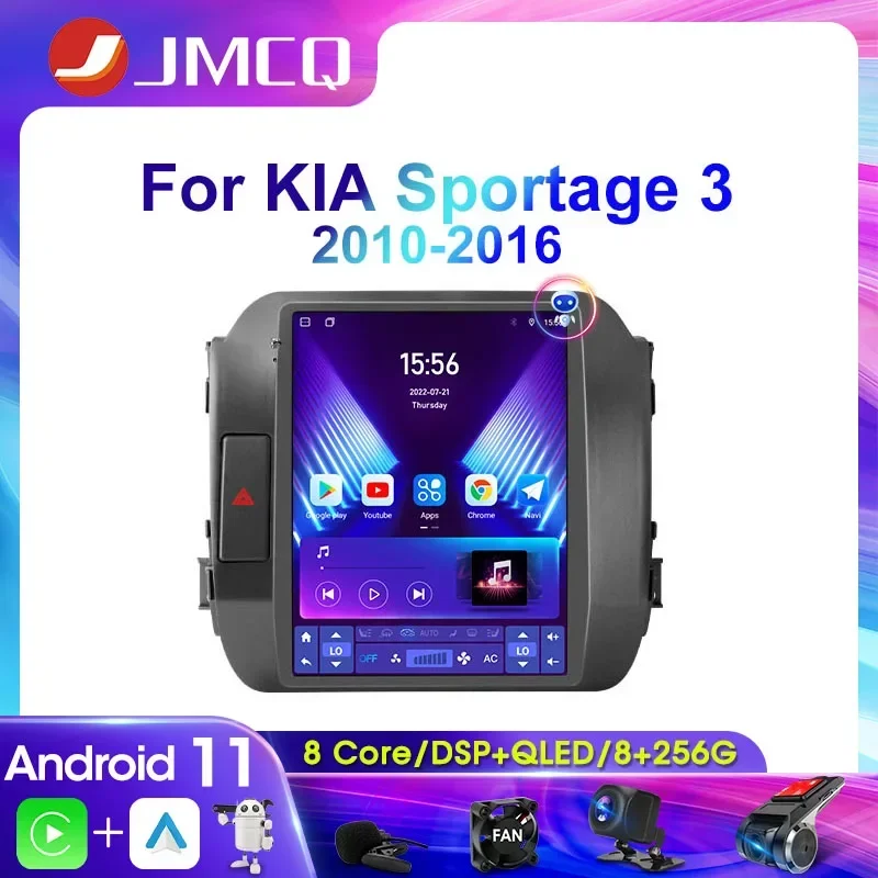 

JMCQ 2Din Car Radio Stereo Multimedia Video Player For KIA Sportage 3 SL 2010-2016 Navigation GPS Carplay Wifi 4G Android 11