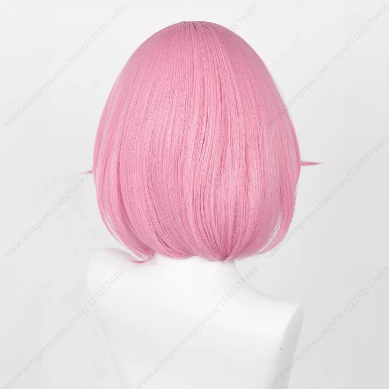 Ootori Emu Cosplay Wig 34cm Short Dark Pink Heat Resistant Perucas Synthetic Hair