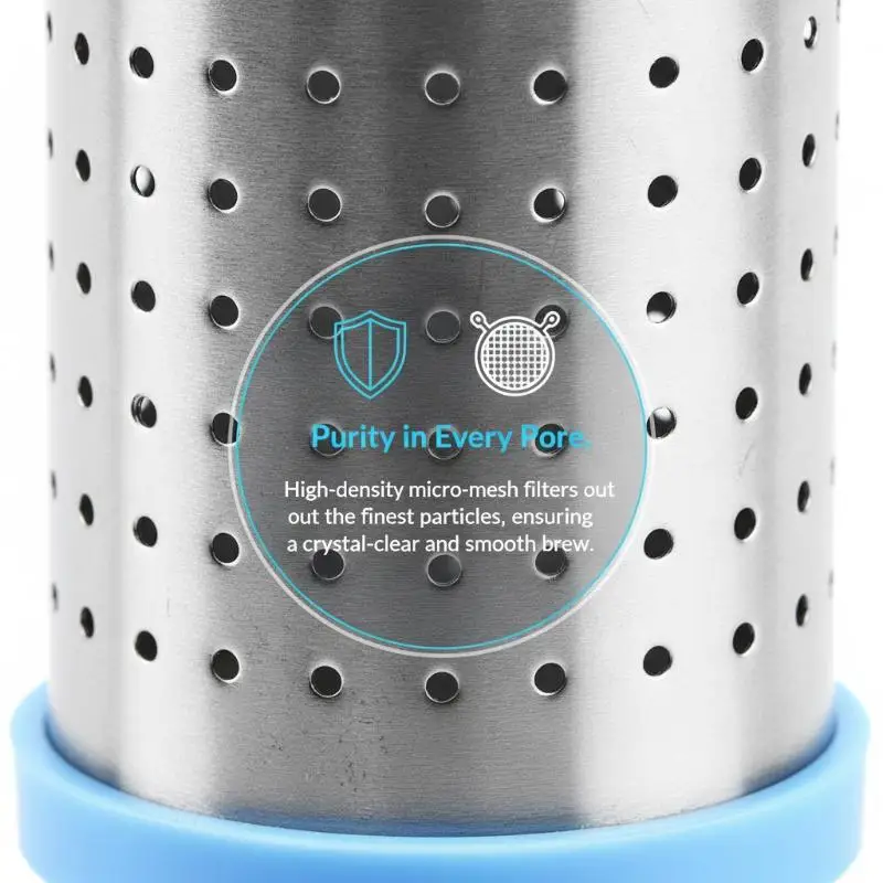 Portable Stainless Steel Tea Strainer Infuser Fine Filter Holes Heat Resistant PP Handle Perfect for On-the-go Tea Brewing