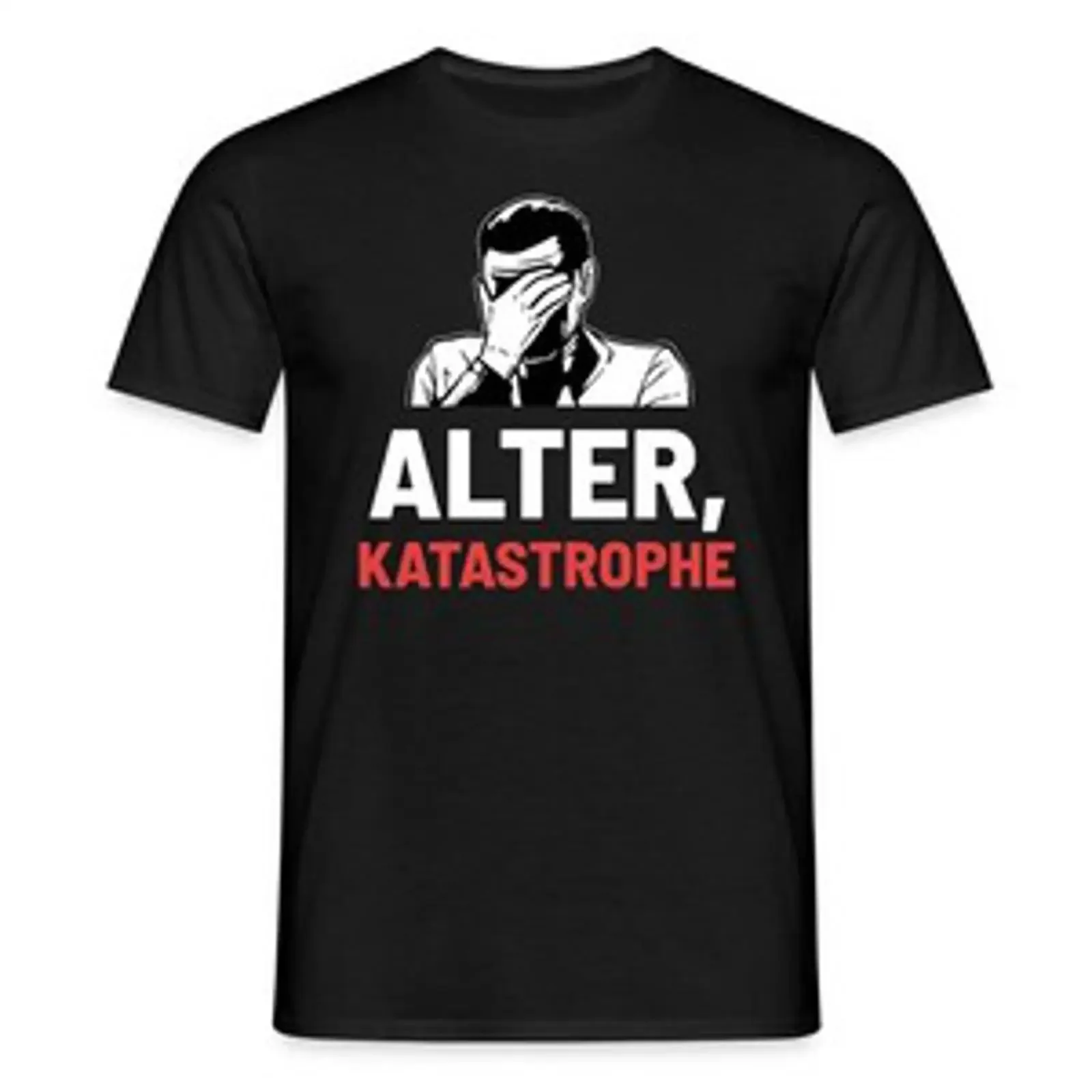 Alter Katastrophe Facepalm Männer T Shirt vintage Washed graphic Casual streetwear Slightly Unisex Comfortable