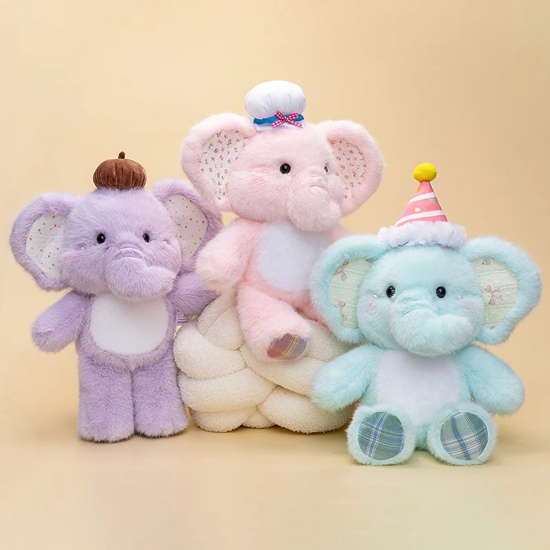 

Lovely Appease Little Elephant Plush Toys Cozy Fluffy Cartoon Good Night Elephant Doll Warm Kids Sleeping Companion Xmas Gift