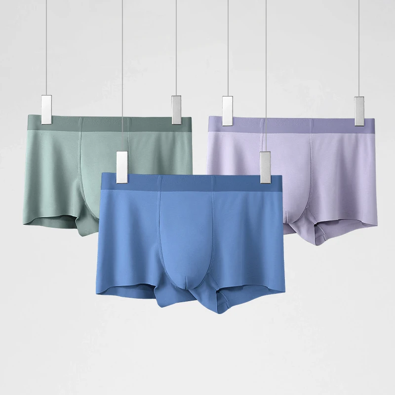 

3 Men's underpants, men's quadrangle pants, sporty, comfortable and breathable, flat cuffs, summer thin short und