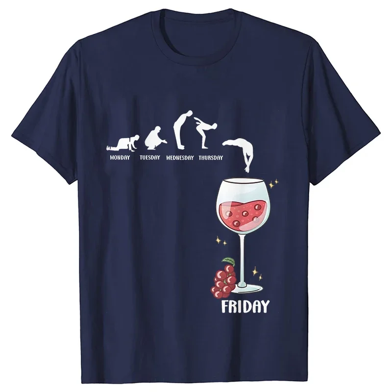 Funny T-Shirts for Men Drinking Lover Y2k Tops Oversized Clothing Short Sleeve Friends Friday Beer Day Weekend Party Streetwear