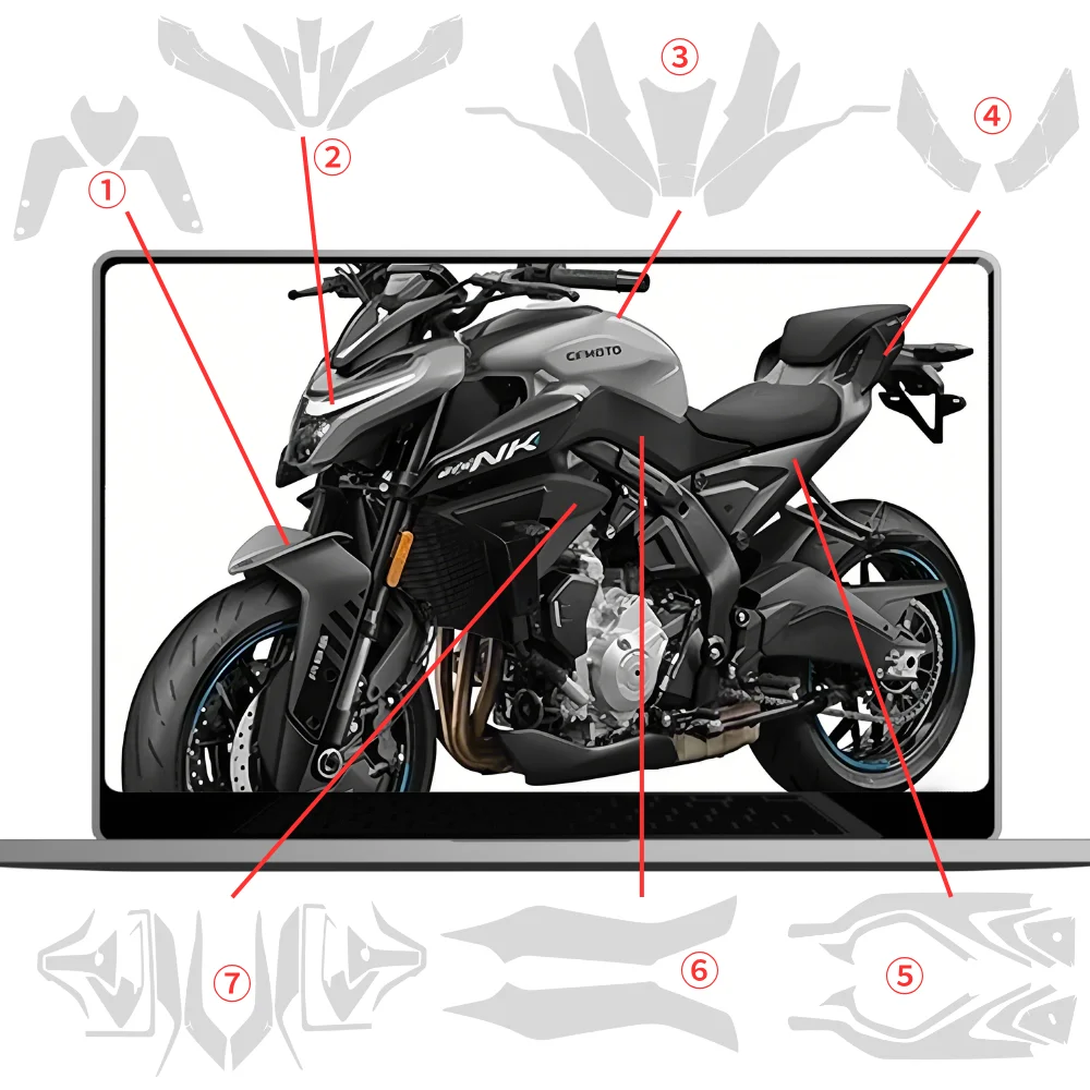 

For CFMOTO 675 NK 2024-2025 PPF TPU Protective Film Full Body Paint Protection Scratch Resistant Kit cfmoto675nk2024 2025