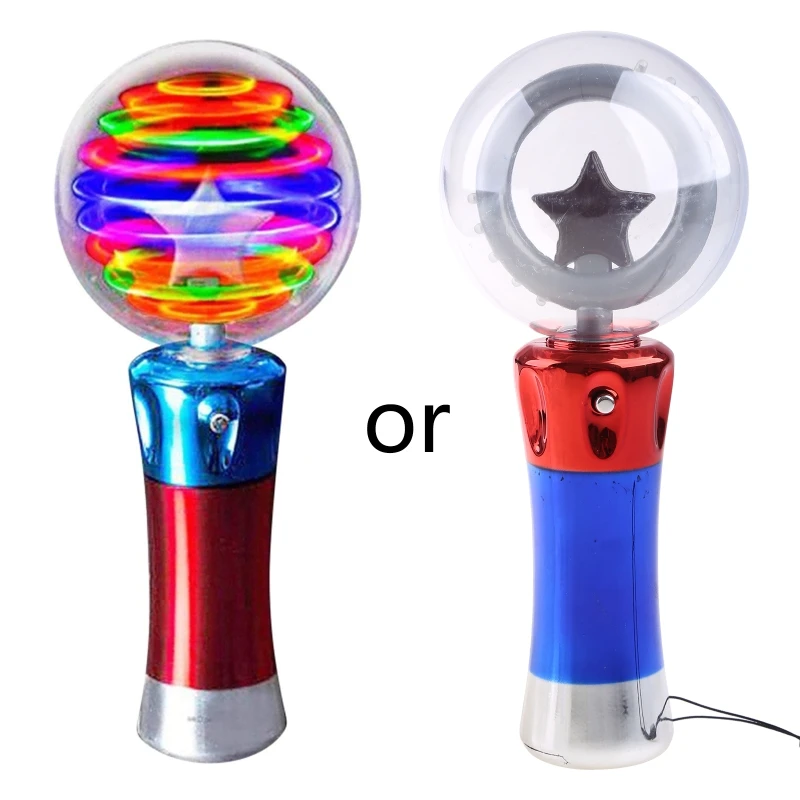 Flashing Round Ball Wand Sticks Light Up Spinning Ball Stick Party Photo Props Children Performance Props Stick Toy