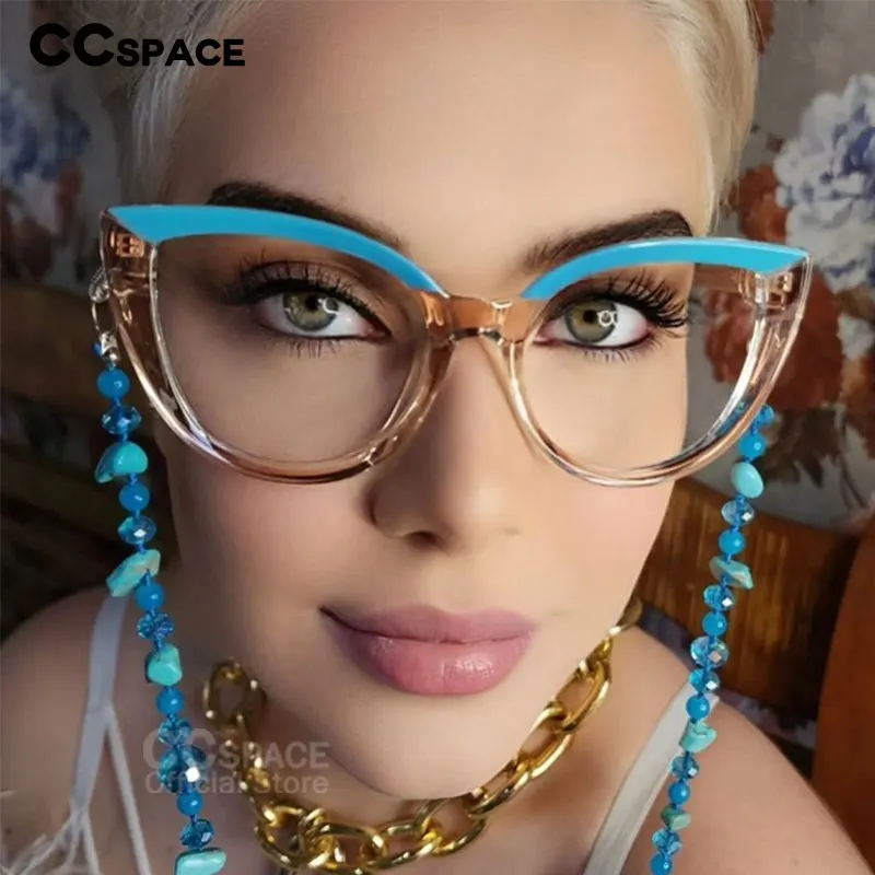 54637 TR90 Cat Eye Blue Light Blocking Women Glasses Radiation Protection Eyeglasses Real shooting Transparent Fashion Eyewear