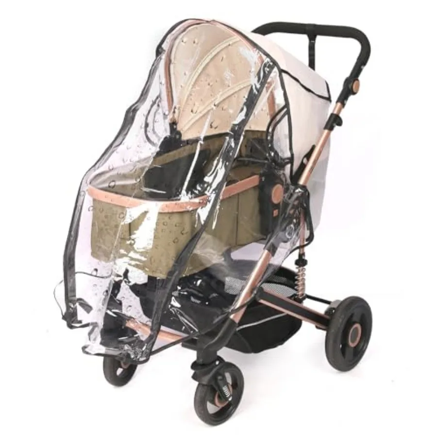 Universal Stroller Rain Cover, Rain Cover for Strollers, Clear Travel Weather Shield for Baby 4 Season Protection, Rainy Wind S