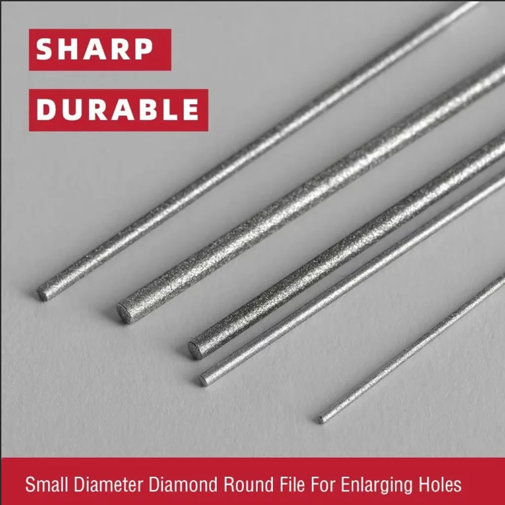 1mm-6mm Diamond Cylindrical File Set 10P Mini Round Files Precision Grinding Tool for Metal Jewelry Stone