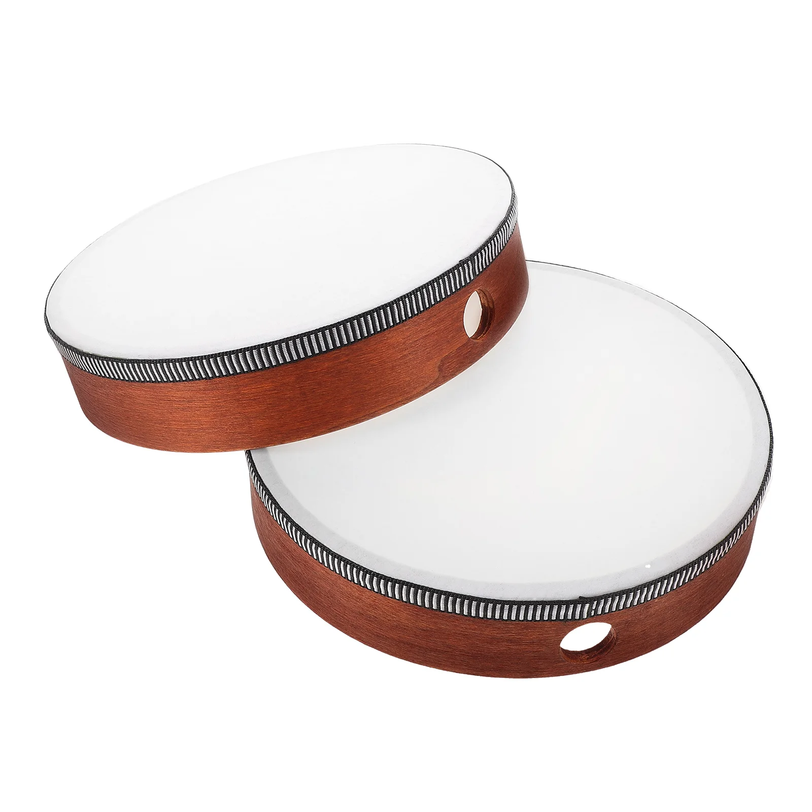 

2pcs 8 Inch Wooden Tambourine Musical Instrument Kids Adults Dual Design Comfortable Grip Durable Outdoor Home School Church