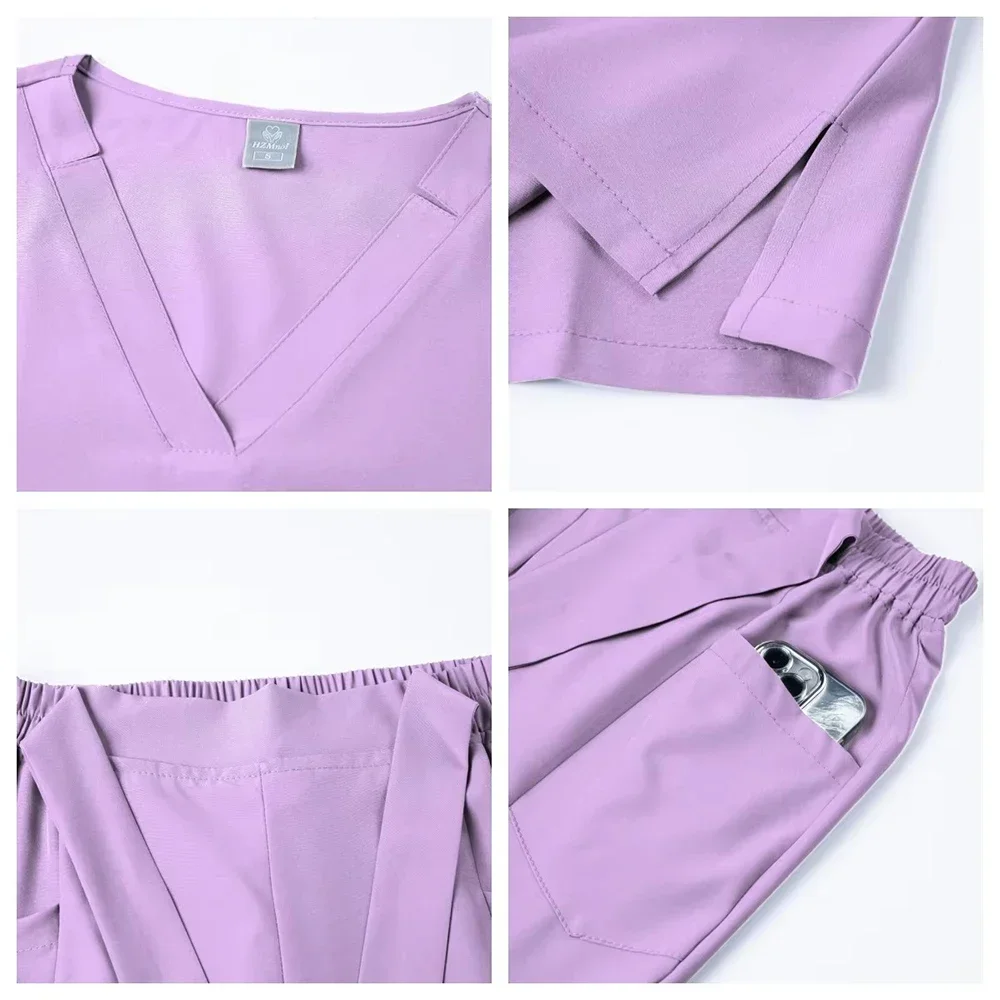 الزي الطبي الجديد للرجال والنساء ملابس التمريض زي الجمال ممرضة الدعك مجموعات طبيب الأسنان ملابس العمل السراويل السريرية