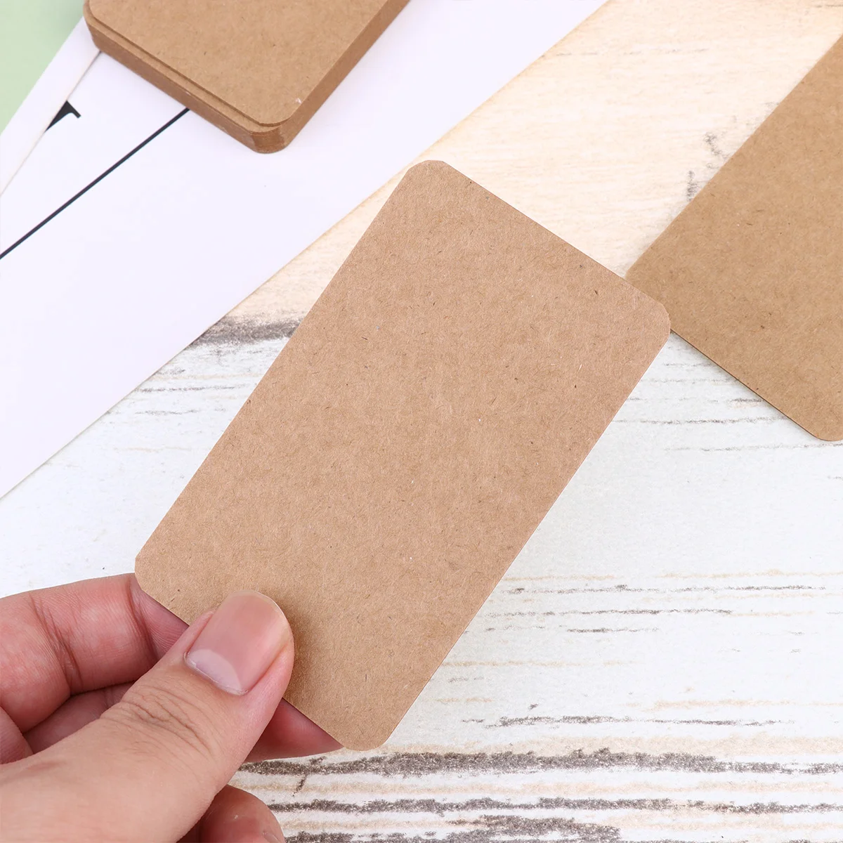 100 Pcs Kraft Paper Study Index Stock DIY Greeting Card Message Note Business Cards Bookmarks