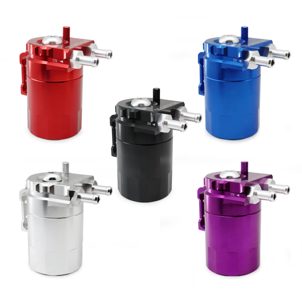 Universal Baffled Aluminum 300ml Oil Catch Can Reservoir Tank / Oil Tank With Air Filter Red Black Blue Silver Purple