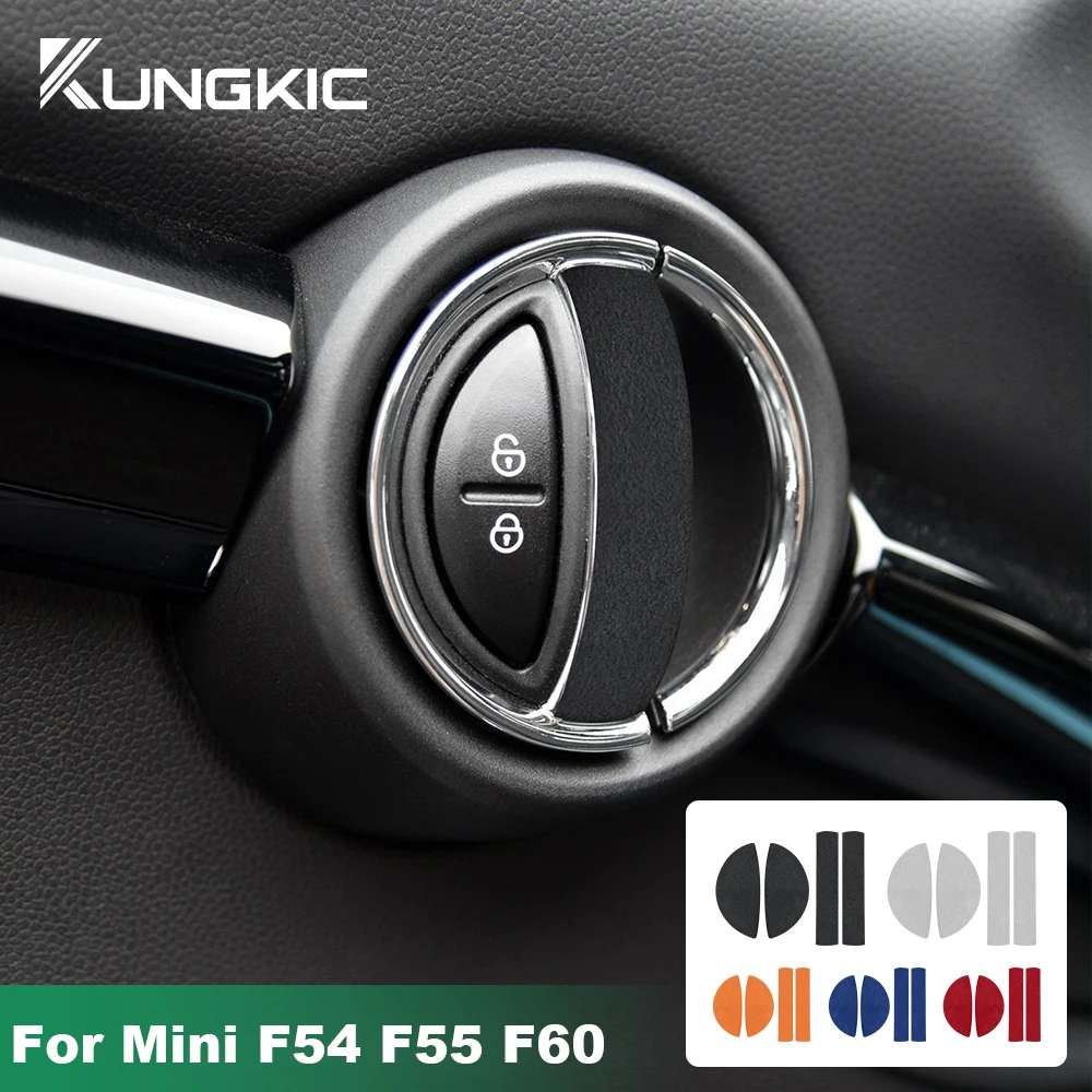 KUNGKIC 4pcs/set Italian Suede Door Handle Sticker for Mini Cooper F54 F55 F60 Decals Car Interior Trim Accessories