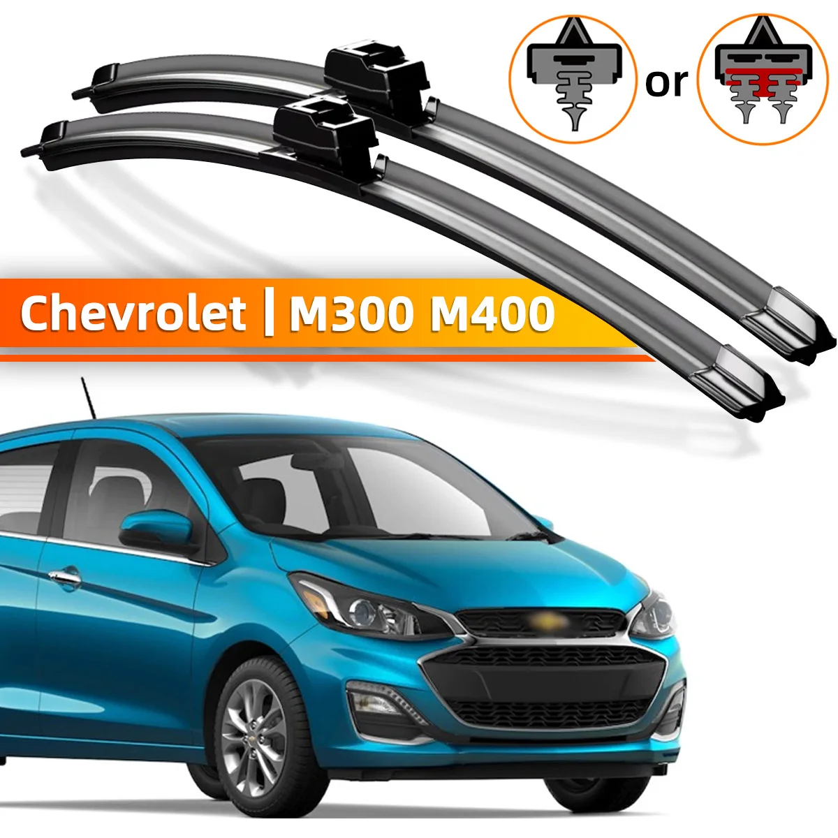 YONGRUN Frontscheibenwischer, geeignet für Chevrolet Spark 2009–2023, Windschutzscheiben-Zubehör, 2010, 2011, 2015, 2017, 2018, 2019