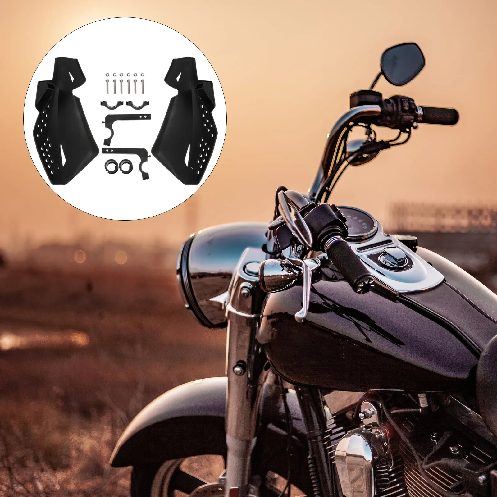 

2Pcs Carbon Fiber Motorcycle Hand Guards Windproof Handlebar Protector with Vibration Dampening Balance Weights for Motorbike