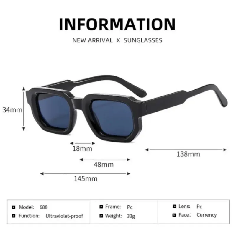 Vintage Rectangle Frame Sunglasses Man Fashion Sun Glasses Luxury Brand Design UV400 Shades Eyewear Women Goggles ﻿ view 6