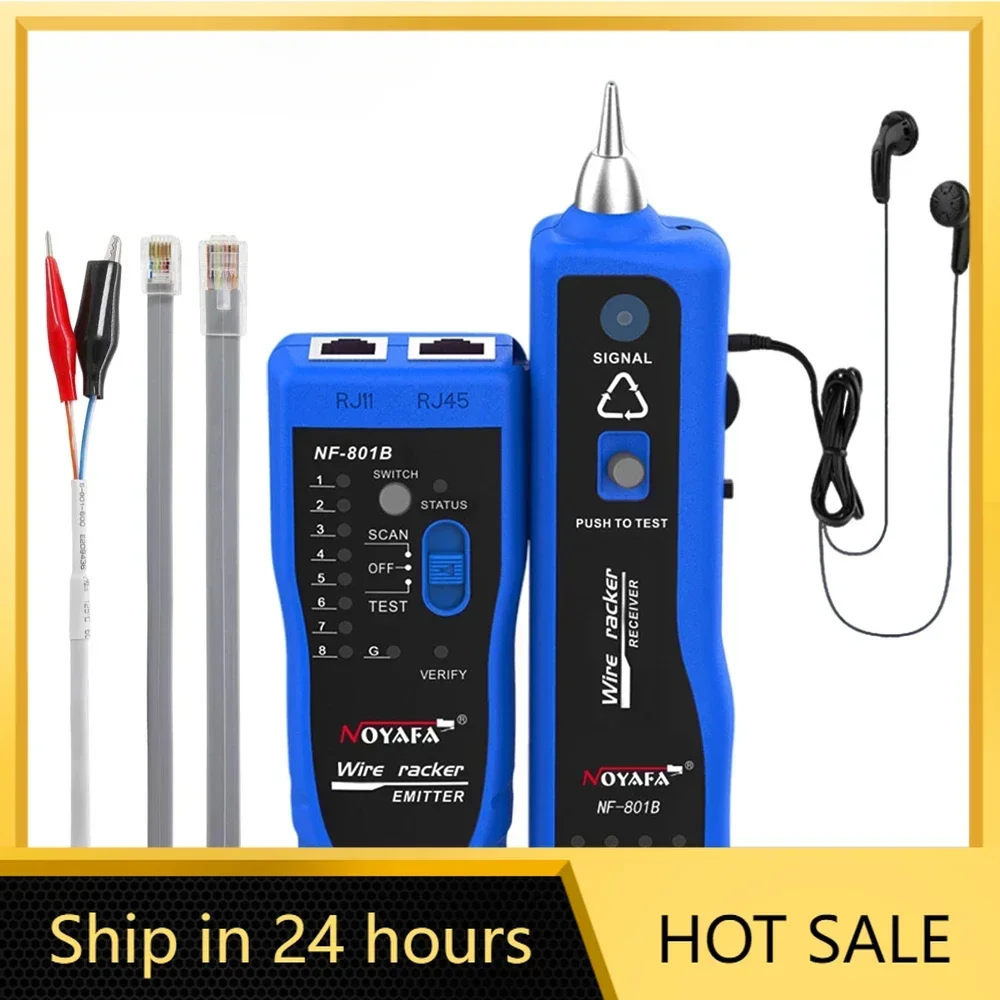 [100% NEW] NF-801R Network Cable Tester Ethernet LAN Telephone Wire Tracer RJ45 RJ11 Line Finder With LED Lighting Withstand Vol